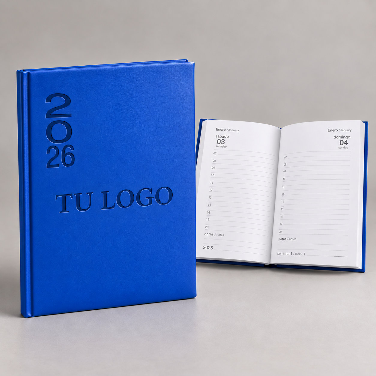 Agenda diaria color azul